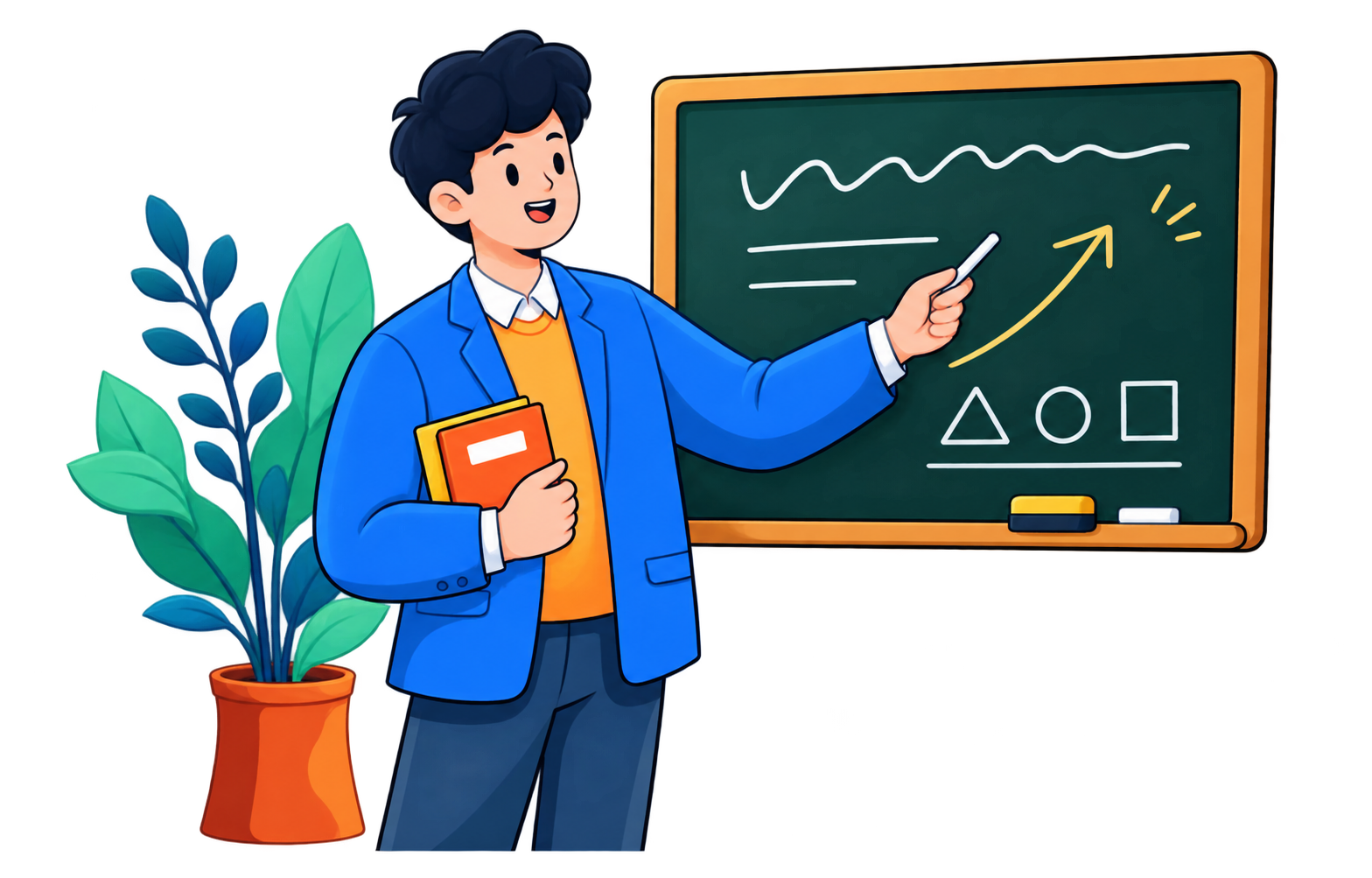 English & Social Science learning illustration